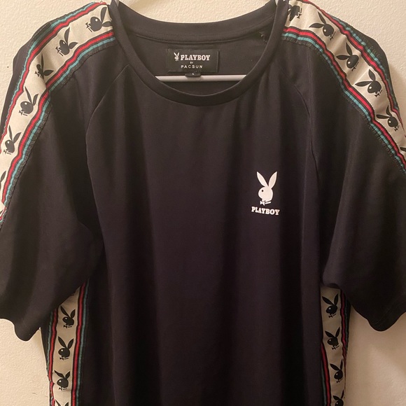 playboy logo tape t shirt